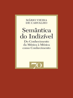 cover image of Semântica do Indizível--Do Conhecimento da Música à Música como Conhecimento